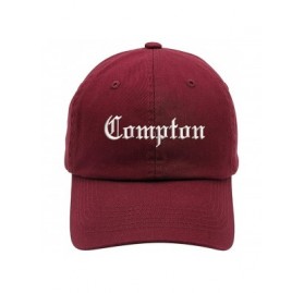 Baseball Caps Compton Text Embroidered Low Profile Soft Crown Unisex Baseball Dad Hat - Vc300_maroon - C718SCD8XQD $17.99