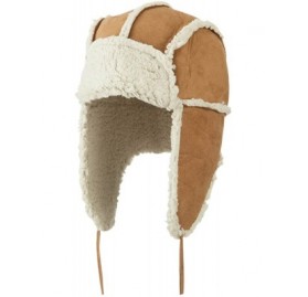Bomber Hats Women's Faux Shearling Trooper Hat - Natural - CY11FX5SULZ $23.01
