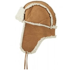 Bomber Hats Women's Faux Shearling Trooper Hat - Natural - CY11FX5SULZ $23.01