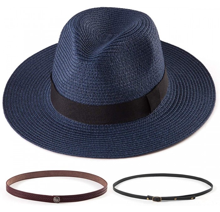 Fedoras Fedora Hats for Women DIY Band Belt Buckle Wool or Straw Wide Brim Beach Sun Hat - CC194RZG7WI $15.05