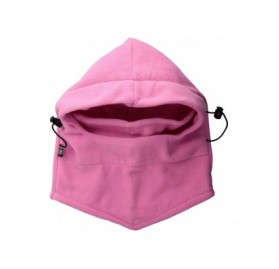 Balaclavas Fleece Balaclava Hooded Face Mask Neck Warmer - Pink - C31264MLSAJ $11.79