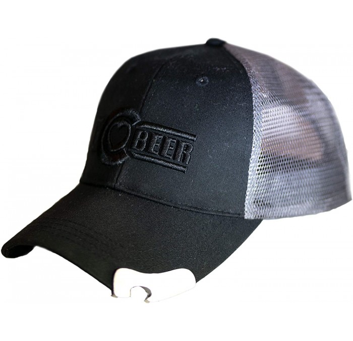 Baseball Caps Trucker Hat with Bottle Opener - Black on Black - CV19254G3TW $25.85