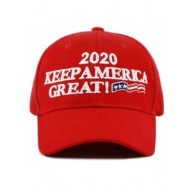Skullies & Beanies Trump 2020 Keep America Great 3D Embroidery American Flag Baseball Cap - 018 Red - CM18WN03RUG $9.77