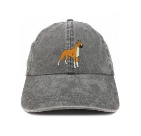 Baseball Caps Boxer Embroidered Dog Theme Low Profile Dad Hat Cotton Cap - Black - CI12I2JJ43B $17.22