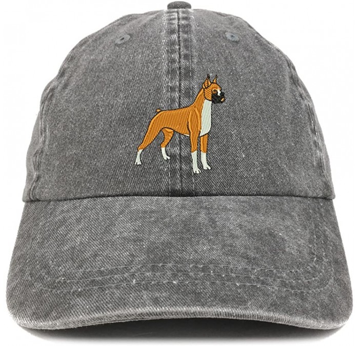 Baseball Caps Boxer Embroidered Dog Theme Low Profile Dad Hat Cotton Cap - Black - CI12I2JJ43B $36.70