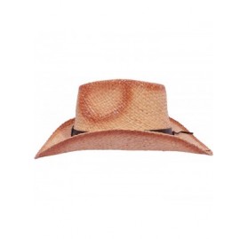 Cowboy Hats Western Outback Cowboy Hat Men's Women's Style Straw Felt Canvas - 028 Brown Bull Head - C818YZDQZX7 $22.83