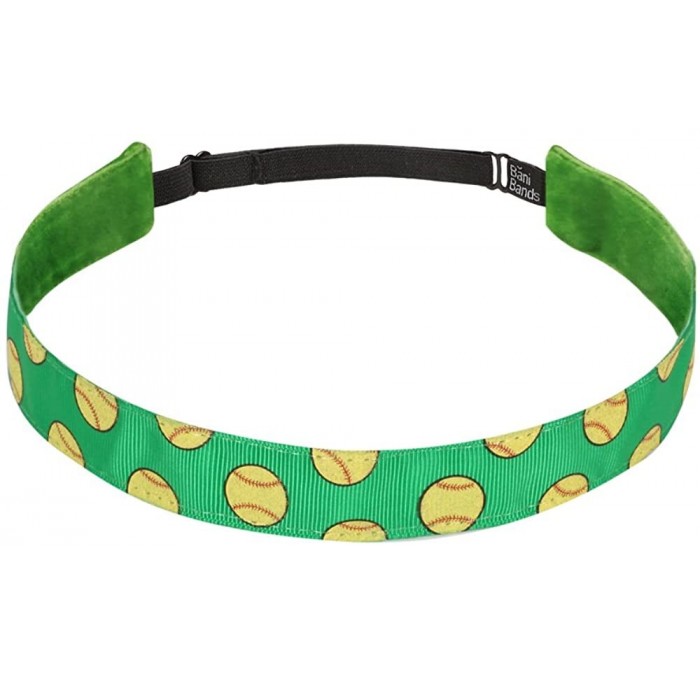 Headbands Non Slip Headbands for Girls - BaniBands Sports Headband - No Slip Band Design - Softball-green - C211NSR10UX $10.55