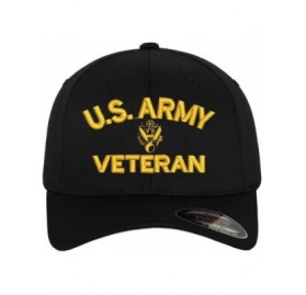 Baseball Caps Army U.S. Army Veteran Flexfit Baseball Cap Hat Black - CL182OSAETE $26.60
