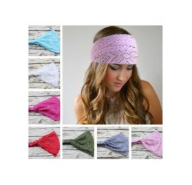 Headbands Women Girls Fashion Stretchy Wide Lace Headband Turban Headwrap - Rose-red - CQ12I9KHMK5 $8.97