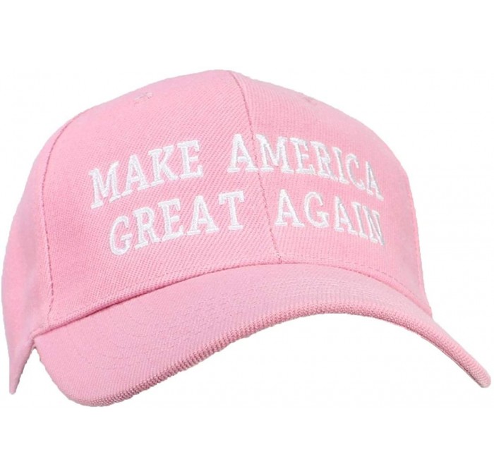 Baseball Caps Adult Embroidered Make America Great Again Trump Adjustable Ballcap - Pink - CB18QAECOX5 $23.34