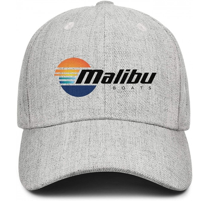 Baseball Caps Fashion Cap Adjustable Malibu-Boats-Logo-Screen- Pattern Baseball Hat - Grey-24 - C418RE2UUUR $20.09