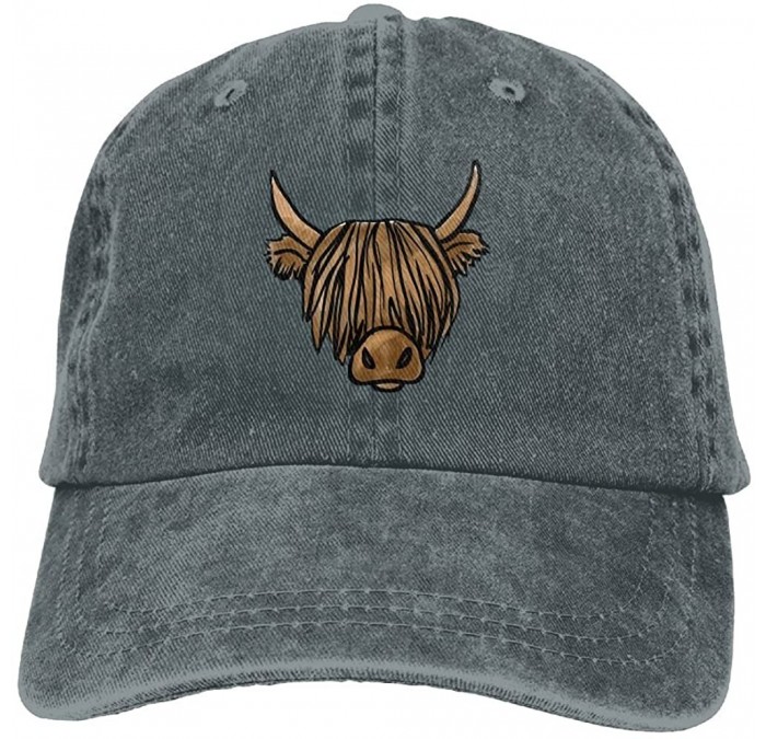 Baseball Caps Cowboy Hat Cap For Men Women Highland Scottish Cow - Asphalt - C818CENIM4G $18.03
