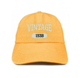 Baseball Caps Vintage 1938 Embroidered 82nd Birthday Soft Crown Washed Cotton Cap - Mango - C1180WZWEZD $19.10