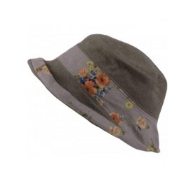 Bucket Hats Bucket Hat Packable Floral Fall Winter Women Lady Cap SLB1233 - Grey - CI18A9MWR9L $28.60