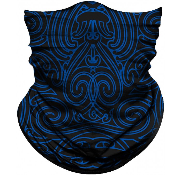 Balaclavas Seamless Bandana Face Mask Rave Men Women for Dust Sun Wind Protection - Spiral Deep Black Blue - C4196GYR2RC $11.16