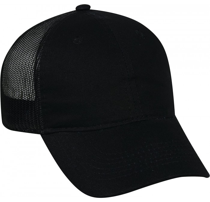 Baseball Caps Garment Washed Meshback Cap - Black - C5114XY5CEP $15.44