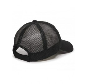 Baseball Caps Garment Washed Meshback Cap - Black - C5114XY5CEP $9.55