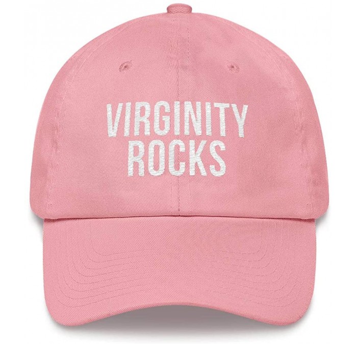 Baseball Caps Virginity Rocks Dad hat - Pink - CI18WRREW2C $54.23