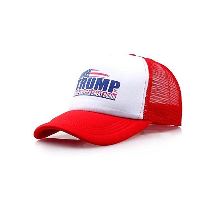 Skullies & Beanies Make America Great Again - Donald Trump Campaign Cap Hat with US Flag - Mesh Red - C618DALIRYR $17.80