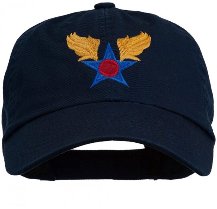 Baseball Caps Army Air Corps Military Embroidered Washed Cap - Navy - CH11ONYST9P $42.71