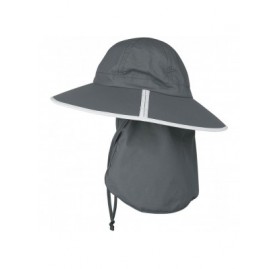 Sun Hats Taslon UV Folding Large Brim Hat - Charcoal - CG11LV4GXAV $43.17