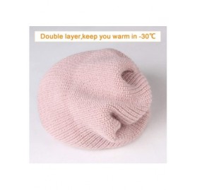 Skullies & Beanies Cuffed Beanie Skull Knit Hat Soft Warm Winter Hat Knit Men Women Plain Cuff Ski Skull Cap - Pink - CO18UXM...