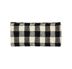 Headbands Women's Winter Knitted Headband Ear Warmer Head Wrap (Flower/Twisted/Checkered) - Black - Checker - CD18HD6MA6S $7.28