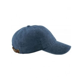 Baseball Caps Unisex 6-Panel Low-Profile Washed Pigment-Dyed Cap- Midnight- One Size - CJ12I9OESP3 $12.32