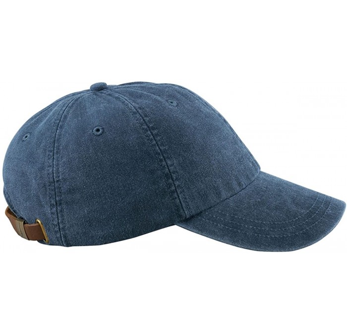 Baseball Caps Unisex 6-Panel Low-Profile Washed Pigment-Dyed Cap- Midnight- One Size - CJ12I9OESP3 $12.32