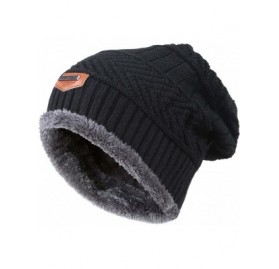 Skullies & Beanies Slouchy Beanie Winter Hats for Men Windproof Scarf Warm Snow Knit Skull Cap - Black - CW12NURUMB8 $20.13