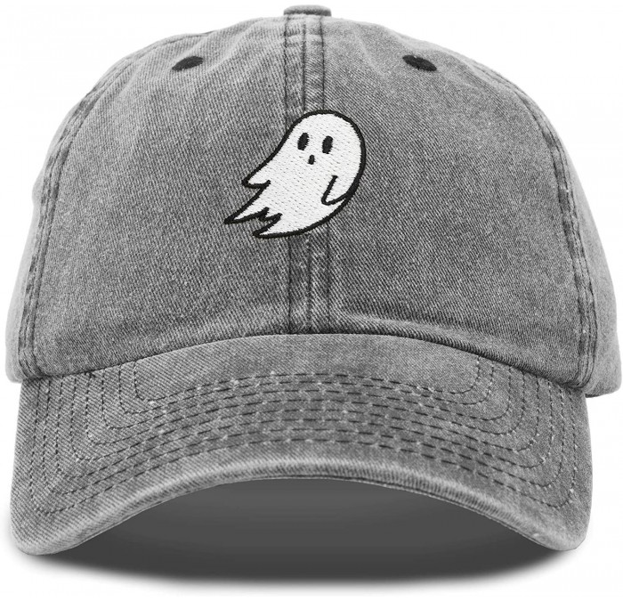 Baseball Caps Ghost Embroidery Dad Hat Baseball Cap Cute Halloween - Black Vintage - CW18YQLILC8 $22.81