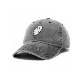 Baseball Caps Ghost Embroidery Dad Hat Baseball Cap Cute Halloween - Black Vintage - CW18YQLILC8 $9.87