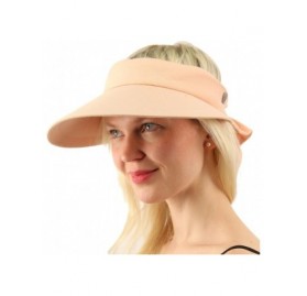 Sun Hats Sun Protection UPF UV Wide Big Brim Linen Cotton Beach Pool Visor Cap Hat - Pink - C317YUSMHTR $12.26