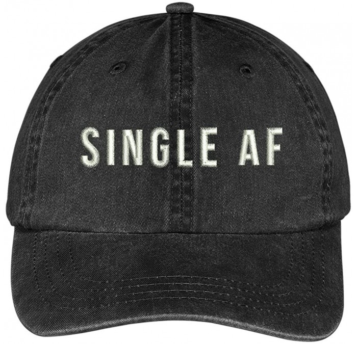 Baseball Caps Single AF Embroidered Soft Cotton Adjustable Strap Cap - Black - C312N5S4BLB $39.80