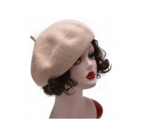 Berets Womens French Artist 100% Wool Beret Flat Cap Winter Warm Painter Hat Y63 - Beige - C4186ZUTKWD $12.97