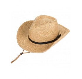 Sun Hats Straw Cowboy Hat for Men/Women Shapeable Floppy Wide Brim Panama Sun Hat for Summer Fishing Beach Golf - Beige - CV1...