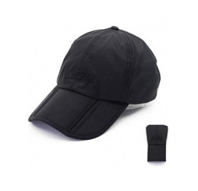 Baseball Caps Waterproof Quick Drying Baseball Foldable Outdoor - Black - C918R5W6ZC4 $9.68