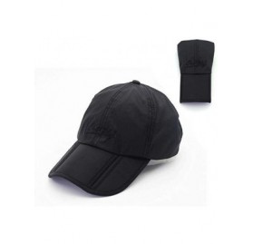 Baseball Caps Waterproof Quick Drying Baseball Foldable Outdoor - Black - C918R5W6ZC4 $9.68