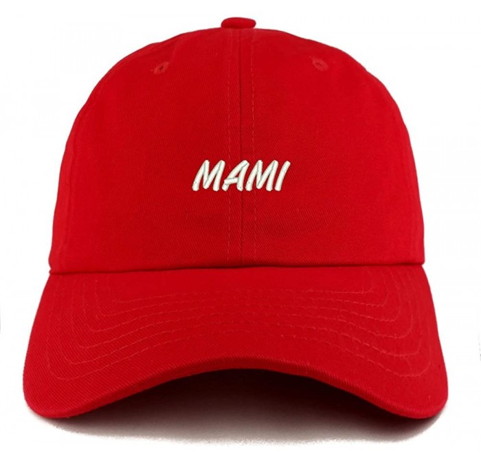Baseball Caps Mami Embroidered Low Profile Soft Cotton Dad Hat Cap - Red - CG18D550ZN2 $34.00