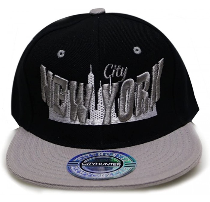Baseball Caps City New York Snapback Caps - Black/Light Grey - CB11ULVIB83 $12.26