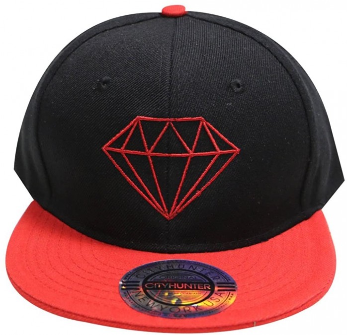 Baseball Caps Diamond Snapback Cap - Black/Light Grey - CC12CAJGR5V $14.87