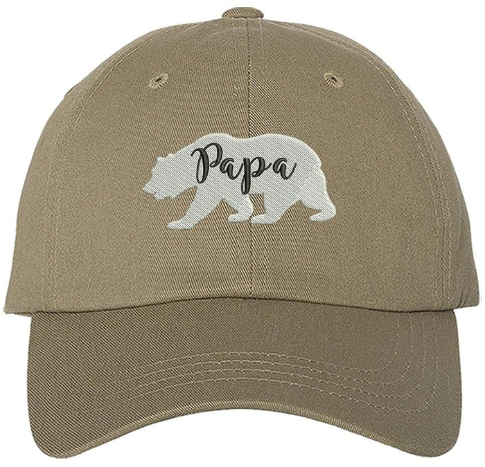 Baseball Caps Papa Bear Family Dad Hat - Khaki - C318RDGO7O3 $15.56