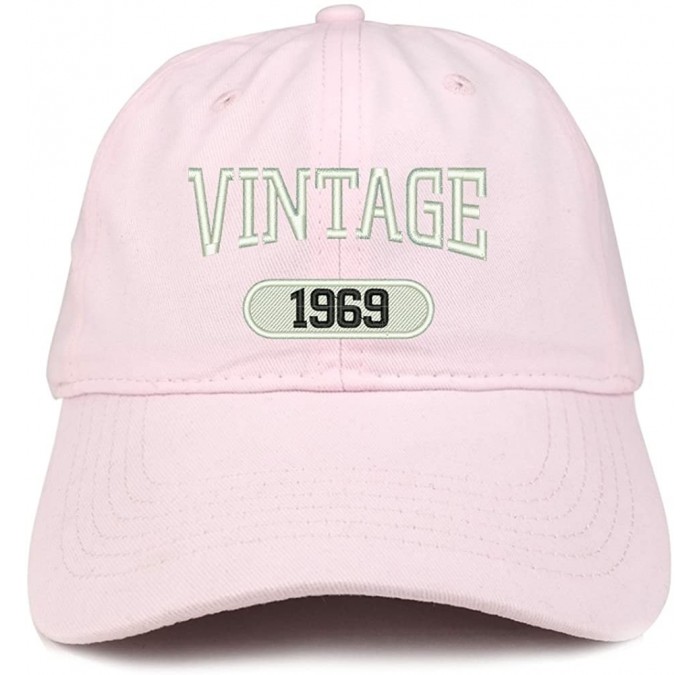Baseball Caps Vintage 1969 Embroidered 51st Birthday Relaxed Fitting Cotton Cap - Light Pink - CZ180ZMDK00 $16.11