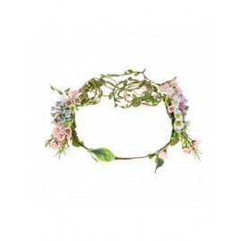 Headbands Bridal Green Leaf Crown Bohemian Headpiece Floral Headband Photo Prop (pink -B) - pink -B - CW18KHQAZOG $12.24
