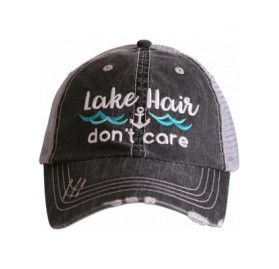 Baseball Caps Lake Hair Don't Care Waves Women's Baseball Hats Caps - Gray Mint Teal Waves - CZ180NCSQKT $20.22