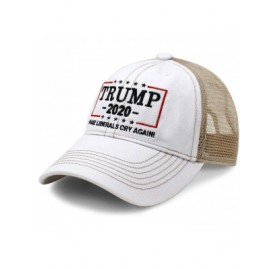 Baseball Caps 2020 Make Liberals Cry Again Campaign Embroidered US Trump Hat Baseball Bucket Trucker Cap - Tc101 White - CK18...