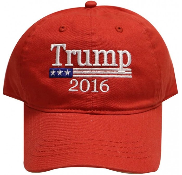 Baseball Caps Trump Flag 2016 Cotton Baseball Cap Red - CZ12CI001OV $24.87