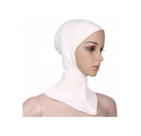 Skullies & Beanies Women Head Warp Solid Muslim Stretch Turban Hat Chemo Cap Hair Loss Headwear Cap - White - CP18LH3OSAH $10.93