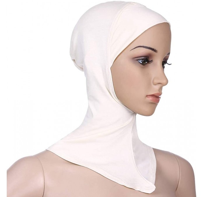 Skullies & Beanies Women Head Warp Solid Muslim Stretch Turban Hat Chemo Cap Hair Loss Headwear Cap - White - CP18LH3OSAH $17.31