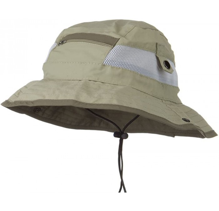 Sun Hats UV 50+ Side Snap Talson Sun Bucket Hat - Khaki - CW122KLDXVL $80.34